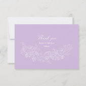 Romantic Purple Crest Photo Wedding Dankeskarte (Rückseite)