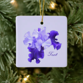 Romantic Purple Flag Iris Customized Keramikornament