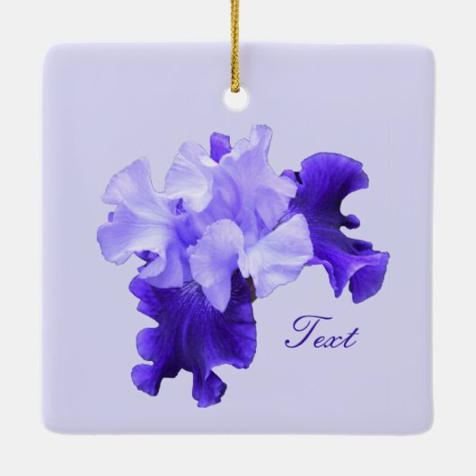 Romantic Purple Flag Iris Customized Keramikornament (Rückseite)