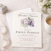Romantic Purple Floral Bridal Shower Einladung