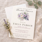 Romantic Purple Floral Bridal Shower Einladung