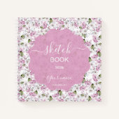 Romantic Purple Floral Sketchbook Notizblock (Vorderseite)