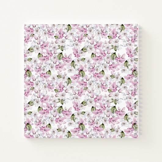 Romantic Purple Floral Sketchbook Notizblock (Rückseite)