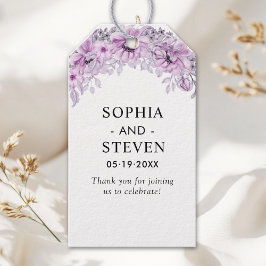 Romantic Purple Flowers - Floral Wedding Celebrati Geschenkanhänger