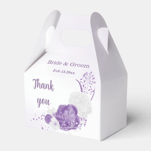 Romantic purple flowers wedding geschenkschachtel (Vorderseite)