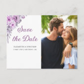 Romantic Purple Flowers Wedding Postkarte (Vorderseite)