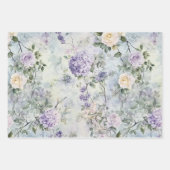 Romantic Purple Pink Flowers Bridal Shower Geschenkpapier Set (Vorderseite 3)