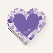 Romantic Purple Shades Watercolor Effect Hearts  Notizblock (Vorderseite)