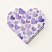 Romantic Purple Shades Watercolor Effect Hearts  Notizblock (Rückseite)
