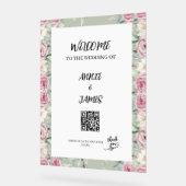 Romantic QR code Wedding seating welcome sign Acrylschild (Winkel)