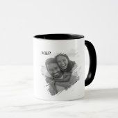 Romantic Quote Black White Script Love Tasse (VorderseiteRechts)