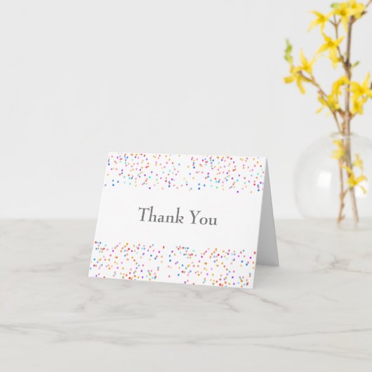 Romantic Rainbow Confetti Vielen Dank Karte (Gelbe Blume)