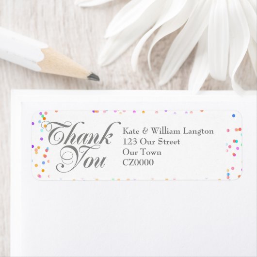 Romantic Rainbow Confetti Wedding Vielen Dank (Insitu)