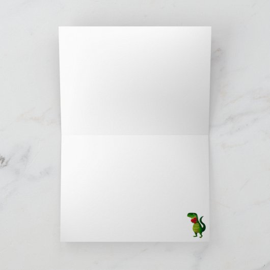 Romantic RAWR T-rex Dinosaur Karte (Innenseite)