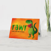 Romantic RAWR T-rex Dinosaur Karte (Vorderseite)