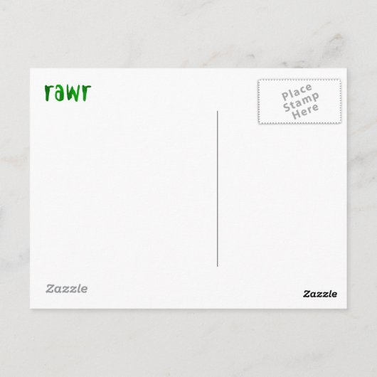 Romantic RAWR T-rex Dinosaur Postkarte (Rückseite)