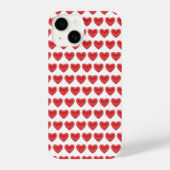 Romantic Red 3D Heart Pattern Classic Valentine's iPhone Hülle (Rückseite)
