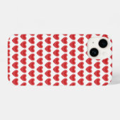 Romantic Red 3D Heart Pattern Classic Valentine's iPhone Hülle (Rückseite (Horizontal))