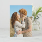 Romantic Red and Beige Photo Einladung (Stehend Vorderseite)