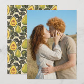 Romantic Red and Beige Photo Einladung (Vorne/Hinten)