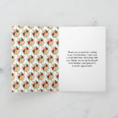 Romantic Red and Orange Roses Birthday Dankeskarte (Innenseite)