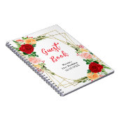 Romantic Red and Orange Roses Birthday Guest Book Notizblock (Rechte Seite)