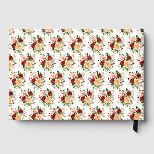 Romantic Red and Orange Roses Gästebuch (Rückseite)