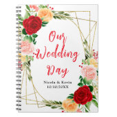 Romantic Red and Orange Roses Notizblock (Vorderseite)