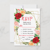 Romantic Red and Orange Roses RSVP Karte (Vorderseite)