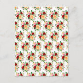 Romantic Red and Orange Roses Wedding Details Begleitkarte (Rückseite)