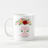 Romantic Red and Orange Roses Wedding Kaffeetasse (Links)