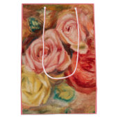Romantic red and pink roses Pierre Auguste Renoir Mittlere Geschenktüte (Rückseite)
