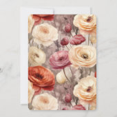 Romantic Red Cream Floral Wedding Einladung (Rückseite)