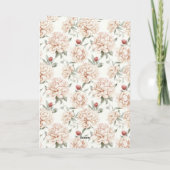 Romantic Red Cream Floral Wedding Karte (Rückseite)