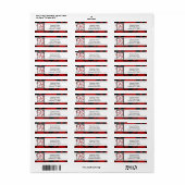 Romantic Red Damask Wedding Return Address Label (Vorne)