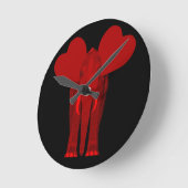 Romantic Red Elephant Runde Wanduhr (Winkel)