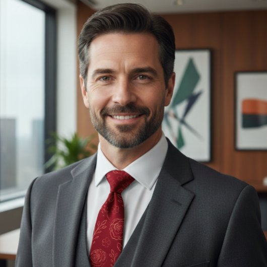 Romantic Red Floral Elegance Krawatte