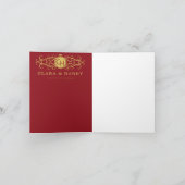 Romantic red gold elegant monogramme wedding  einladung (Innenseite)