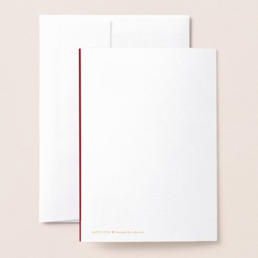 Romantic red gold elegant monogramme wedding  folienkarte (Rückseite mit Umschlag)