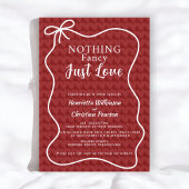 Romantic Red Heart Pattern Nothing Fancy Just Love Einladung