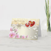 Romantic Red Heart Valentine Greeting Card Dankeskarte (Vorderseite)