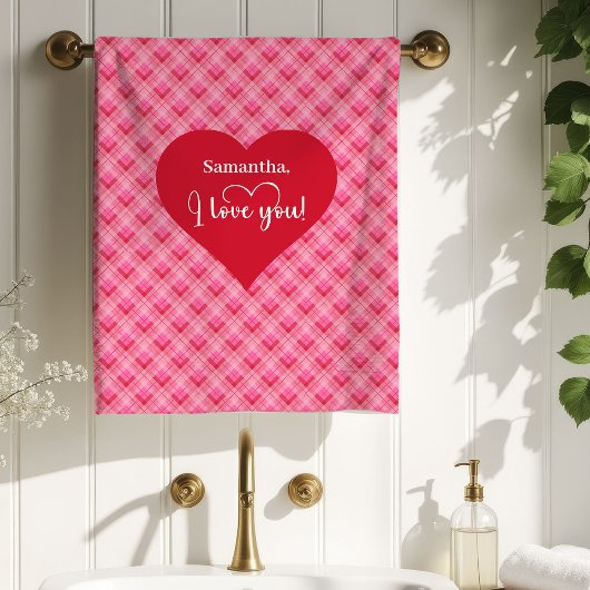 Romantic Red Hearts Valentine Bath Towel Boyfriend Badhandtuch Set
