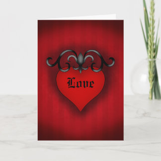 Romantic Red Love Heart Gothic Medieval Feiertagskarte