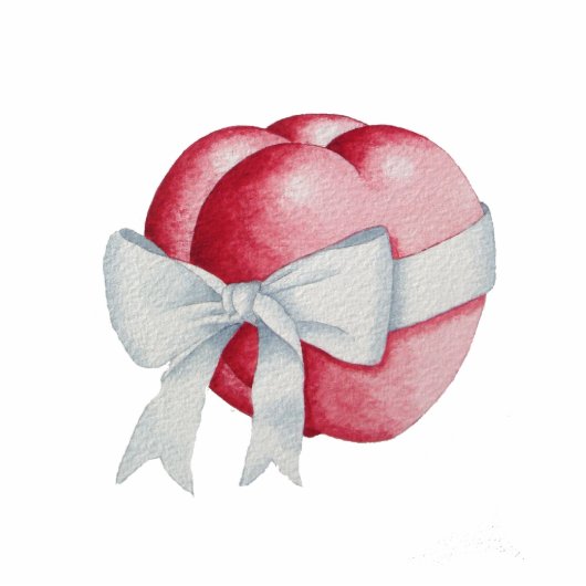 romantic red love heart tied with ribbon bow fotoskulptur magnet (Vorne)