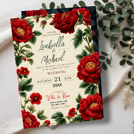 Romantic Red Peony Elegant Floral Luxury Botanical Acryleinladungen