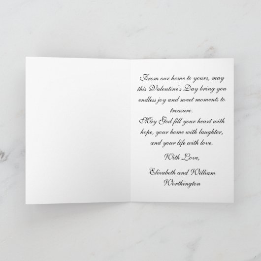 Romantic Red Pink Patchwork Ribbon Bow Drawing  Karte (Innenseite)