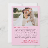 Romantic Red Pink Rose Illustration Love & Thanks Dankeskarte (Rückseite)