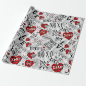 Romantic Red Plaid Valentine Design Geschenkpapier (Ungerollt)