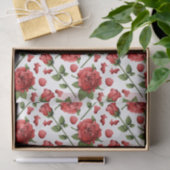 Romantic Red Rose Buds & Petals with Foliage Seidenpapier (Geschenk)