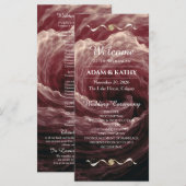 Romantic Red Rose Burgundy Wedding Program Programm (Vorne/Hinten)